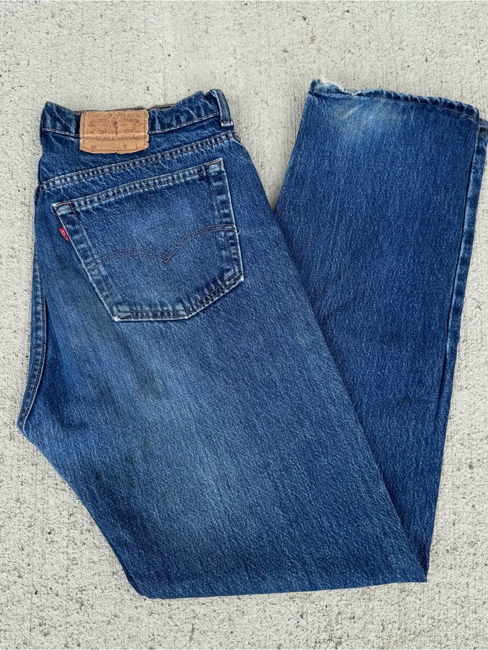 Vintage 90s Levis XX  501 Men 36x34 Jeans Stone Wash Button Fly Straight Denim